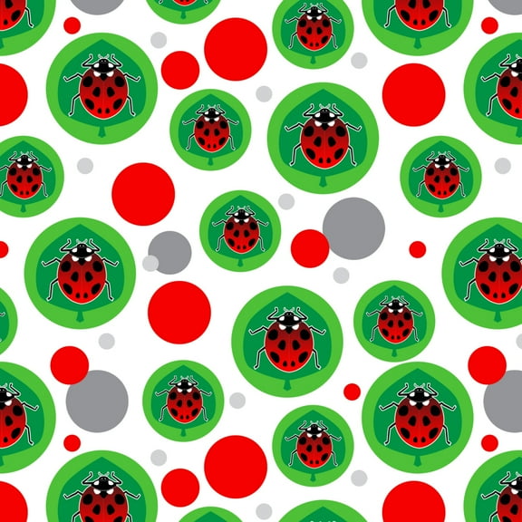 Red Ladybug on Green Leaf Ladybird Premium Gift Wrap Wrapping Paper Roll