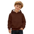 thumbnail image 5 of Playtopia Youth Solid Color Drawstring Waffle Knit Pullover Hoodie 320g Polyester Kangaroo Pocket Unisex Long Sleeve Daily Casual Sweatshirt 1PC Kids Sizes 100-160, 5 of 6
