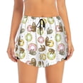 thumbnail image 2 of Sigee Donut Sloth for Women's Athletic Shorts High Waisted Running Shorts Pocket Sporty Short Gym Elastic Workout Shorts, 2 of 9