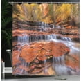 thumbnail image 4 of Ambesonne Nature Shower Curtain, Waterfall Autumn, 69"Wx75"L, Brown, 4 of 5