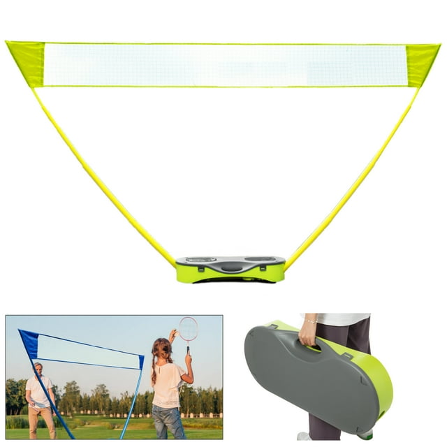 SAYFUT Badminton Set, Portable Volleyball Kit Recreation Game Equipment with Freestanding Base and Carry Bag, for Youth Adult, for Beach, Garden, Park or Backyard
