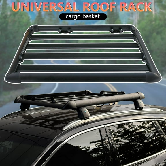 Universal Aluminum Silver 50x37.8x3.54" Roof Rack Cargo Carrier sedan Truck SUV