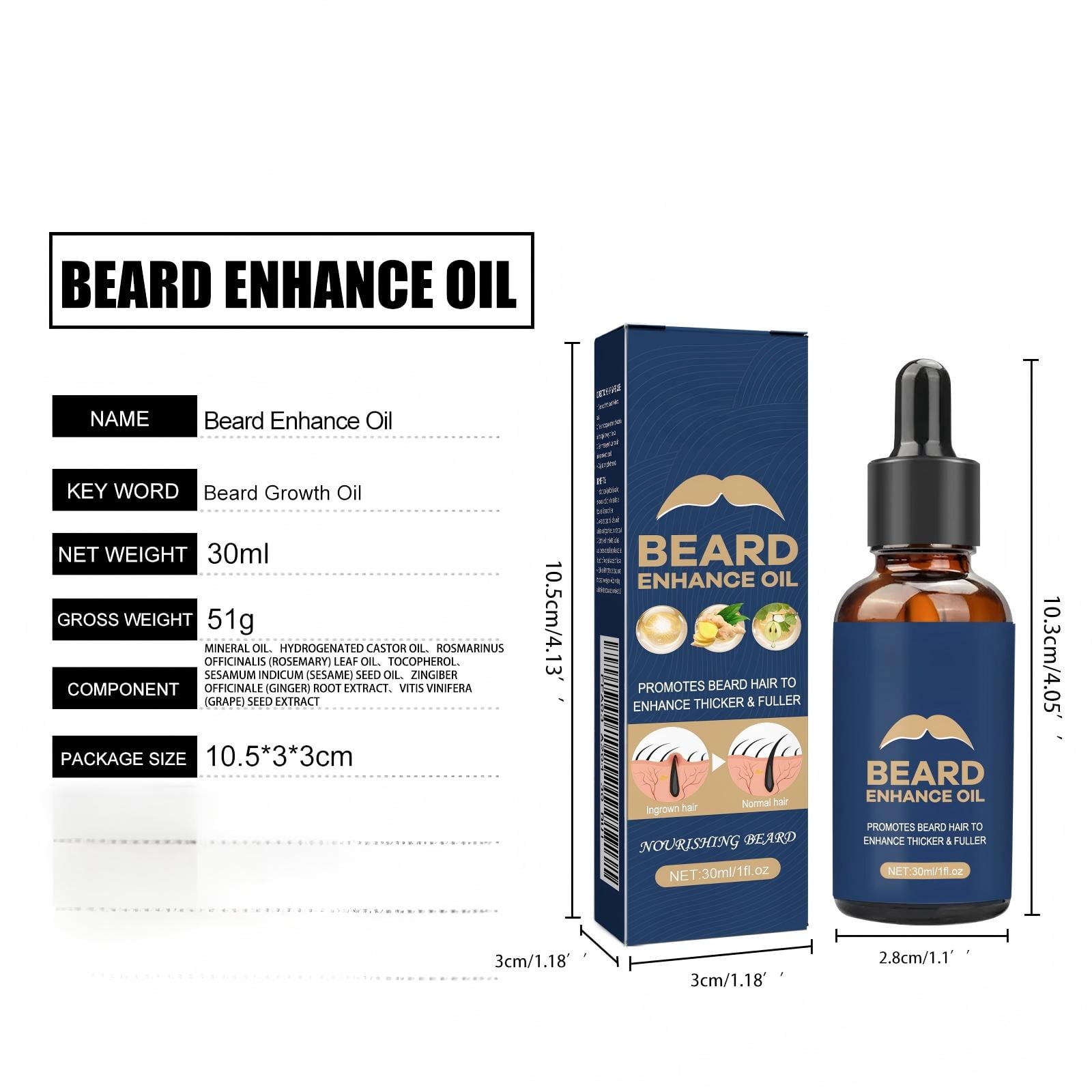 Alvantor Strengthening & Moisturizing Beard Oil for Men, 1fl.oz - Enhances Beard Growth