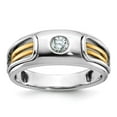 thumbnail image 1 of Diamond2Deal 14K Bague en Or Bicolore pour Hommes Découpée 1/5 cttw Diamant Taille 10, 1 of 6