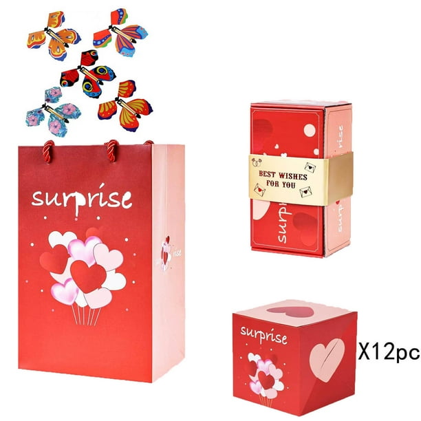 Regalos Del Día de San Valentín Caja de Rebote Sorpresa Del Día de San Valentín Caja de Rebote Del Amor Bolsas de Regalo de San Valentín