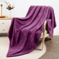 thumbnail image 3 of Whale Flotilla Extra Large Fleece Throw Blanket 50x70 Inch, Super Plush and Soft 300GSM Blankets for All Season, Fluffy and Lightweight, Purple, 3 of 7