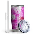 thumbnail image 2 of 20oz Tumbler with Lid and Straw Stainless Maple Pink Steel Vacuum Insulated Water Coffee Tumbler Cup, Double Wall Vacuum Insulated Travel Mug Reusable Tumblers for Ice Drinks, Hot Beverage, 2 of 7