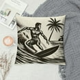 thumbnail image 2 of GOSMITH Palm Tree Decorative Throw Pillow Covers Sand Beach Surfing and Tropical Coconut Palms Blue Sky White Cloud Print Square Pillow Cases Cushion Covers for Home Sofa Bed, 2 of 5
