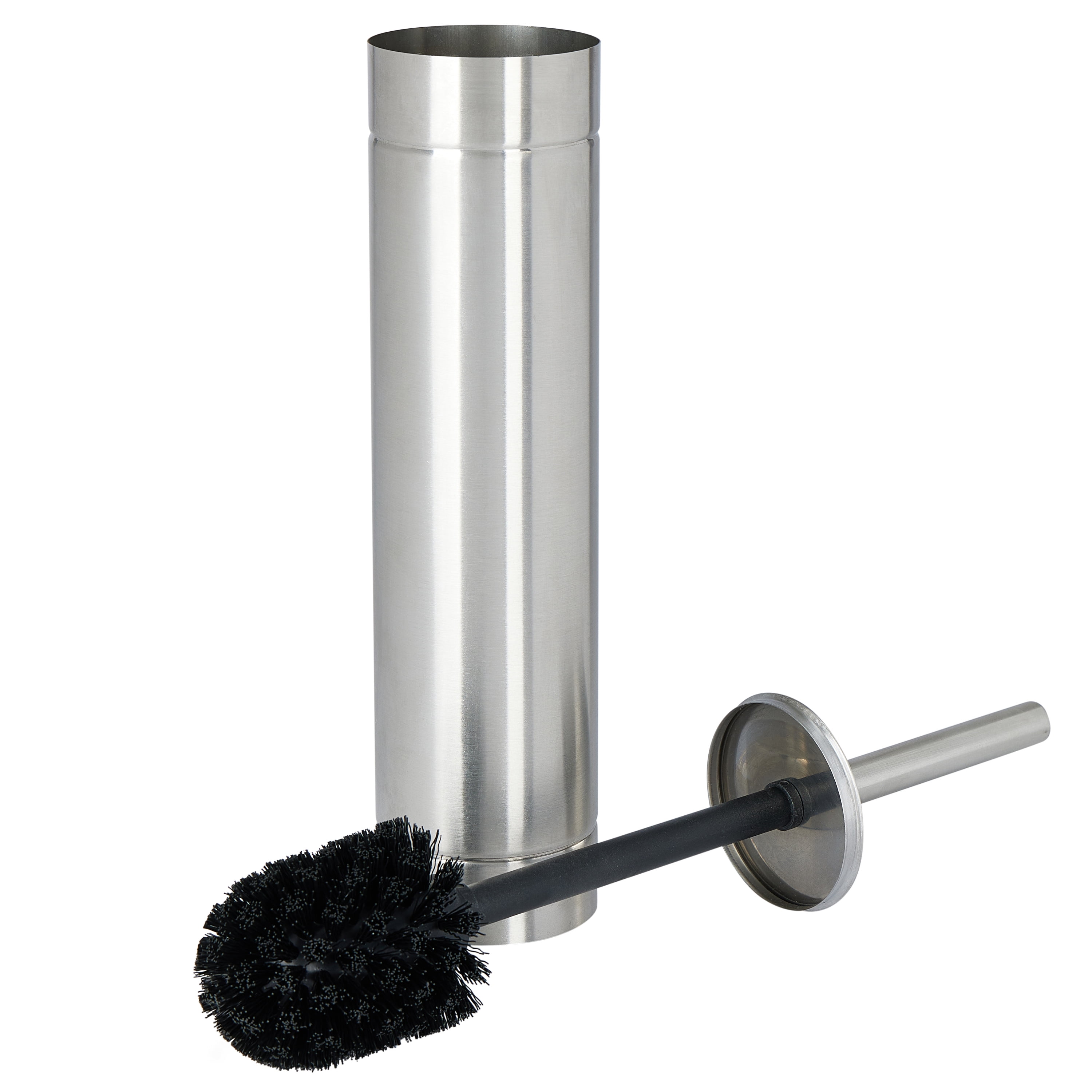 Bath Bliss Adult Slender Toilet Brush with Weighted Base in Stainless Steel