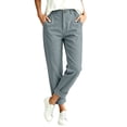 thumbnail image 2 of Oksale Linen Ankle Pants Women Casual Dressy Cuffed Hem Petite Pants with Pockets Lightweight High Waisted Button Summer Pants 2026 Gray M, 2 of 9