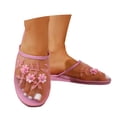 thumbnail image 3 of PMVFHDE Embroidered Mesh Slippers Women Boxy Mule Flat On Shoes Indoor Comfort Breathable Casual Sandals Pink - 7, 3 of 9