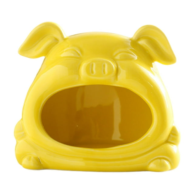 DOLITY Hamster Hideout Cartoon en Céramique Confortable Animaux de Compagnie Lit pour Hérisson Rats Petit Animal Jaune