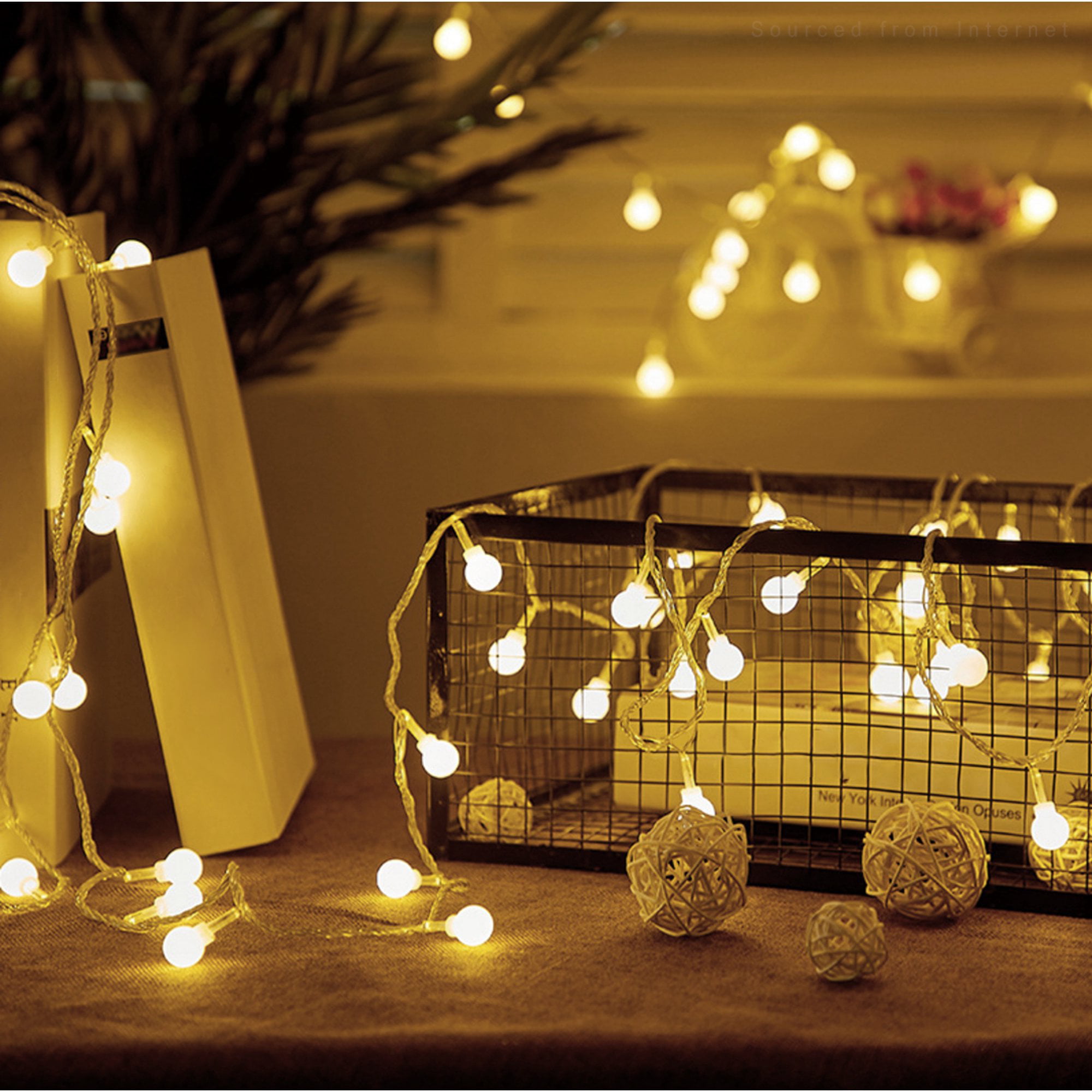 TorchStar 20ft 8-modes Battery Operated Fairy LED Wire String Lights Warm White 