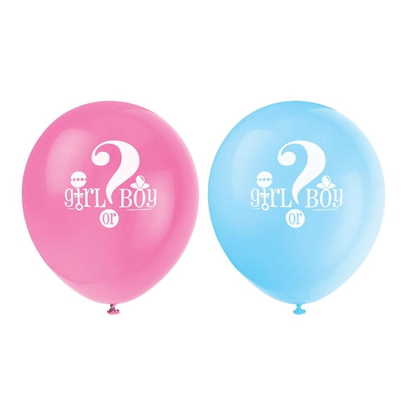 LOONBALLOON Baby-Shower Balloons, 12″ GENDER REVEAL (8 PK)