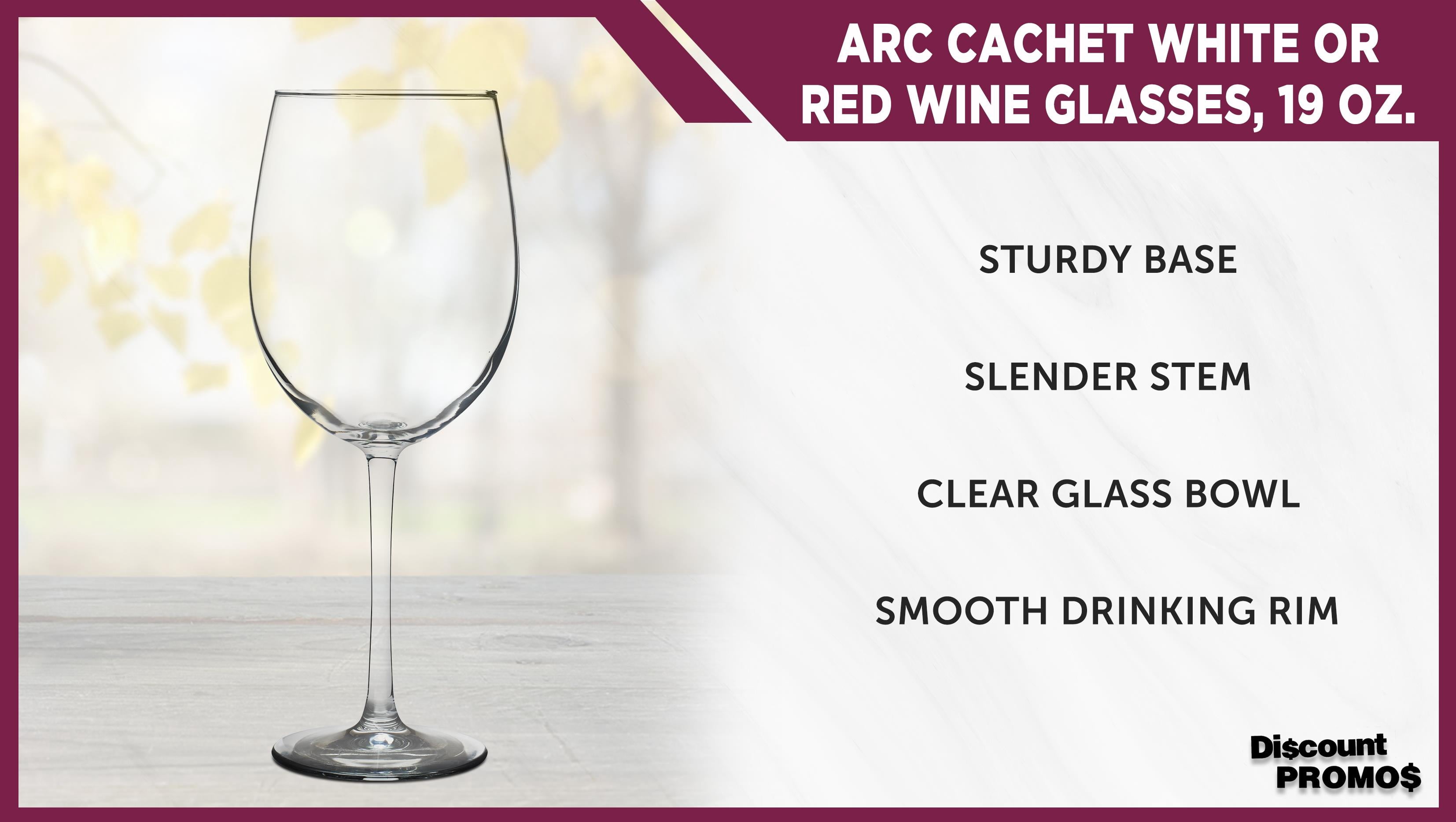 10 ARC Cachet White Wine Glasses Set, 19 oz. - Barware, Sturdy, Vibrant - Clear