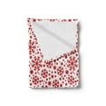 thumbnail image 2 of Snowflake Soft Flannel Fleece Throw Blanket, Stars 7 Pointed Stars and Dots Pattern Abstract Motifs New Year Illustration, Cozy Plush for Indoor and Outdoor Use, 50" x 70", Red White, by Ambesonne, 2 of 5