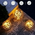 thumbnail image 3 of [4pcs Solar Lights] 4pcs Solar Powered Crack Glass Ball Outdoor Lights | Garden Pathway Lights with Ground Stakes, 2-Hour Charge 6-8 Hour Use | Deal for Valentine's Day Wedding Decor Patio Lawn, 3 of 12