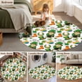thumbnail image 5 of Round Rug 4Ft Washable Non-Slip, Saint Patrick's Day Circle Area Rugs for Living Room Bedroom, Gnomes Hats Boots Clovers Leaves Indoor Floor Mats Carpet Runner for Home Decor Aesthetic, 5 of 8