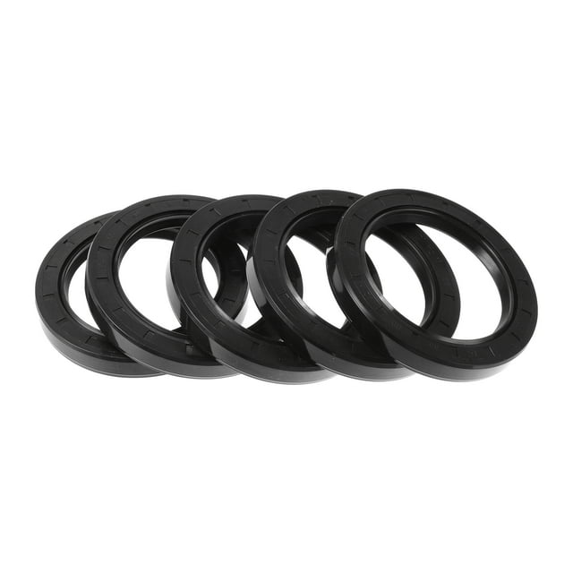 Sello de aceite universal Unique Bargains TC de doble labio con resorte de acero, anillo de sello para eje rotativo 65x90x12mm, caucho nitrilo negro de alta presión, 5 piezas