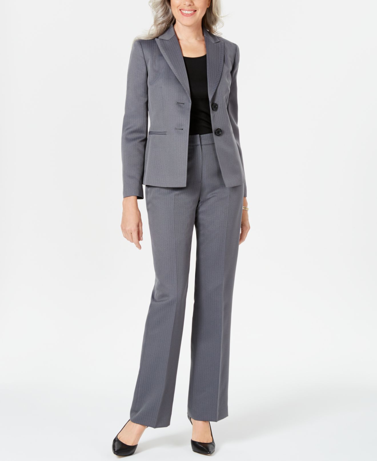 Le Suit Womens Pant Suit Petite 2 