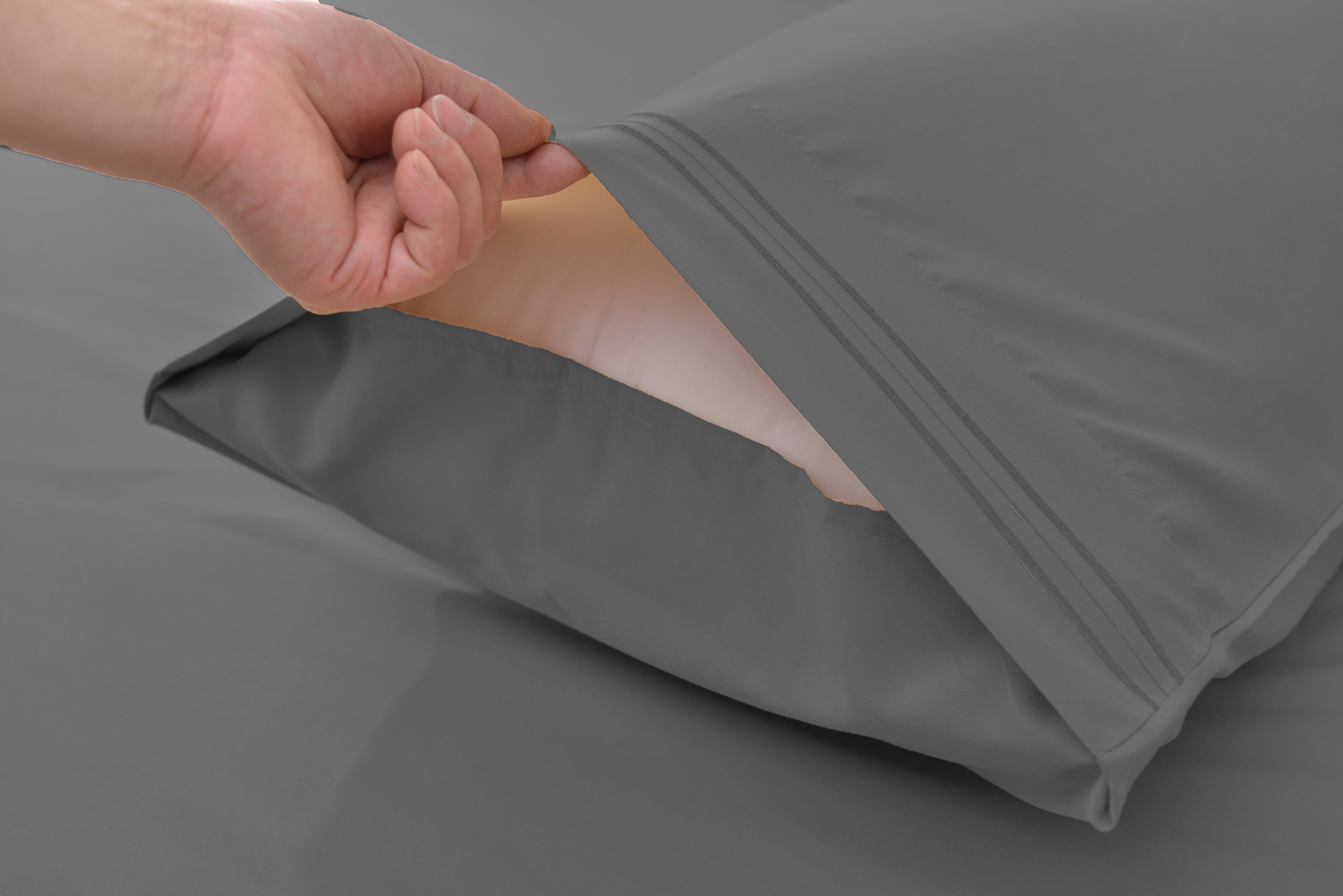 Rayon Bamboo Sheets Set Queen Gray Sheets Deep Pocket 4 Piece