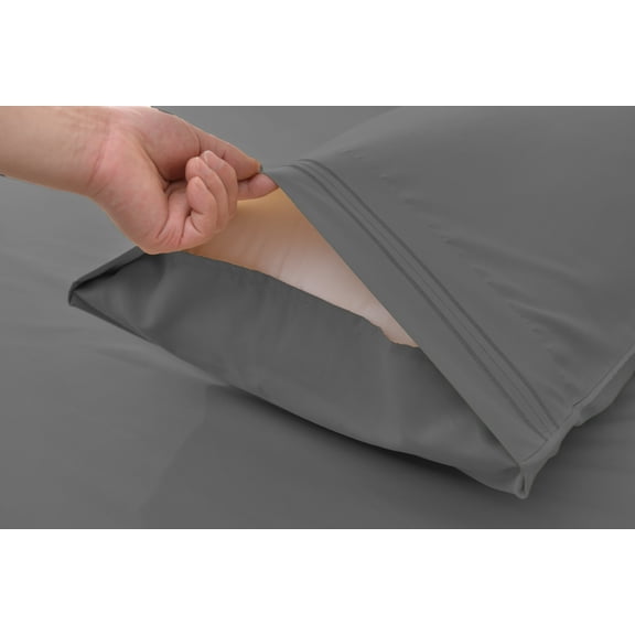 Okao Wholesale Bamboo Derived Rayon Pillowcase Set- Wrinkle Free - Wrinkle Free - Standard(King)-Gray