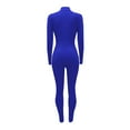 thumbnail image 6 of ZAZYULZ Womens Jumpsuit Women's Solid Color Sexy Tight Zipper Jumpsuit(Blue,S), 6 of 7