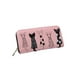 thumbnail image 2 of Jumpingount Cartera larga para mujer, tarjetero con foto de gato, estilo bonito, bordado, informal, multitarjeta, bolso suave, monedero de cuero Carteras Rosa, 2 of 6