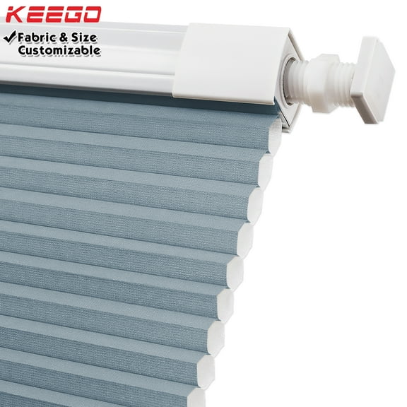 Keego Cellular No Drilling Blind for Window Honeycomb Cordless Window Blinds Easy Installation Heat Insulating Noise Reducing Window Shades Semi-Blackout Steel Blue, 22.0"w x 36"h