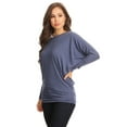 thumbnail image 2 of Moa Collection Women's Relaxed Fit Tunic Top Dolman Sleeve Knit Casual Style, 2 of 4