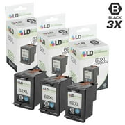 LD Remanufactured Replacements for HP 62XL C2P05AN Pack of 3 High Yield Black Ink Cartridges for HP ENVY 5640, 5642, 5643, 5644, 5646, 5660, 7640, 7645, OfficeJet 5740, 5742, 5746