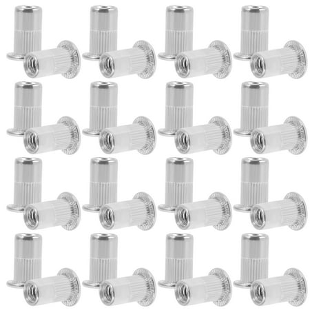 

40 Pcs Stainless Rivet Nuts Riveted Thread Nuts Rivet Nuts with Flat Head