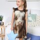 thumbnail image 4 of Fotbe Cow With Butterflies Vestido de Dormir para Niñas de 3 a 10 Años, Mangas Cortas, Estilo Princesa, Pijama Camisón con Mangas Voladas-XX-Large, 4 of 6