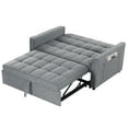 thumbnail image 7 of ASINMAK Convertible Sofa Bed, Velvet Loveseat with Pull-Out Bed and Side Pocket, Gray, 7 of 7
