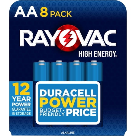 High Energy AA Batteries (8 Pack), Double A Alkaline Batteries