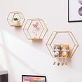 thumbnail image 2 of Estante de Pared de Hierro Hexagonal funciones, 2 Juegos, Decoración en BLESIY estantería de pared, 2 of 8