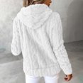 thumbnail image 5 of Lenpel Fleece Jackets for Women 2024 Fashion Solid Color Zip up Hooded Fuzzy Warm Coat Plush Fall Winter Outwear, 5 of 7