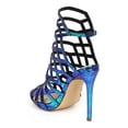 thumbnail image 3 of Liliana DI38 Women Hologram Snakeskin Open Toe Hollow Out Stiletto Sandal, 3 of 6