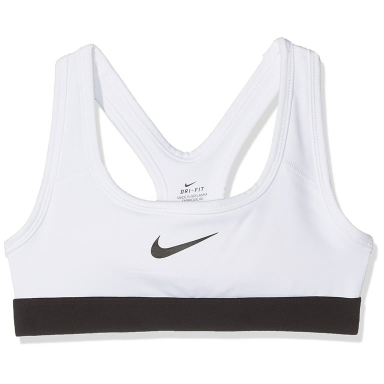 Nike Big Girls' (7-16) Dri-Fit Classic Training Sports Bra-Black/White-Large  