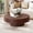 39.37" Walnut, variant on Muumblus 31.5" Round Wood Coffee Table, Modern Unique Fluted Accent Center Table for Living Room, Black
