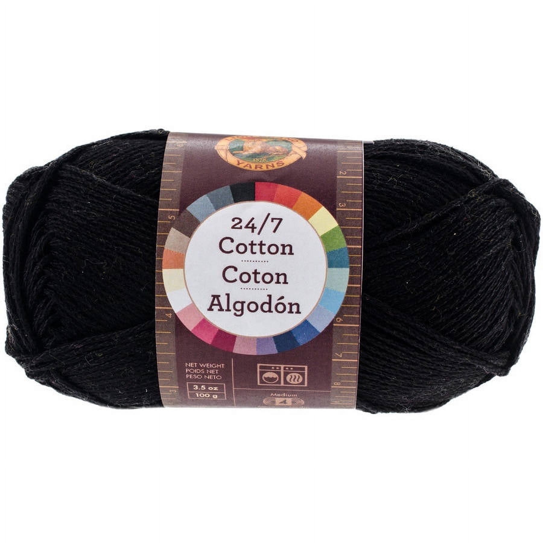 Lion Brand 24/7 Cotton Yarn, Yarn for Knitting, Crocheting, and Crafts,  Denim, 3 Pack