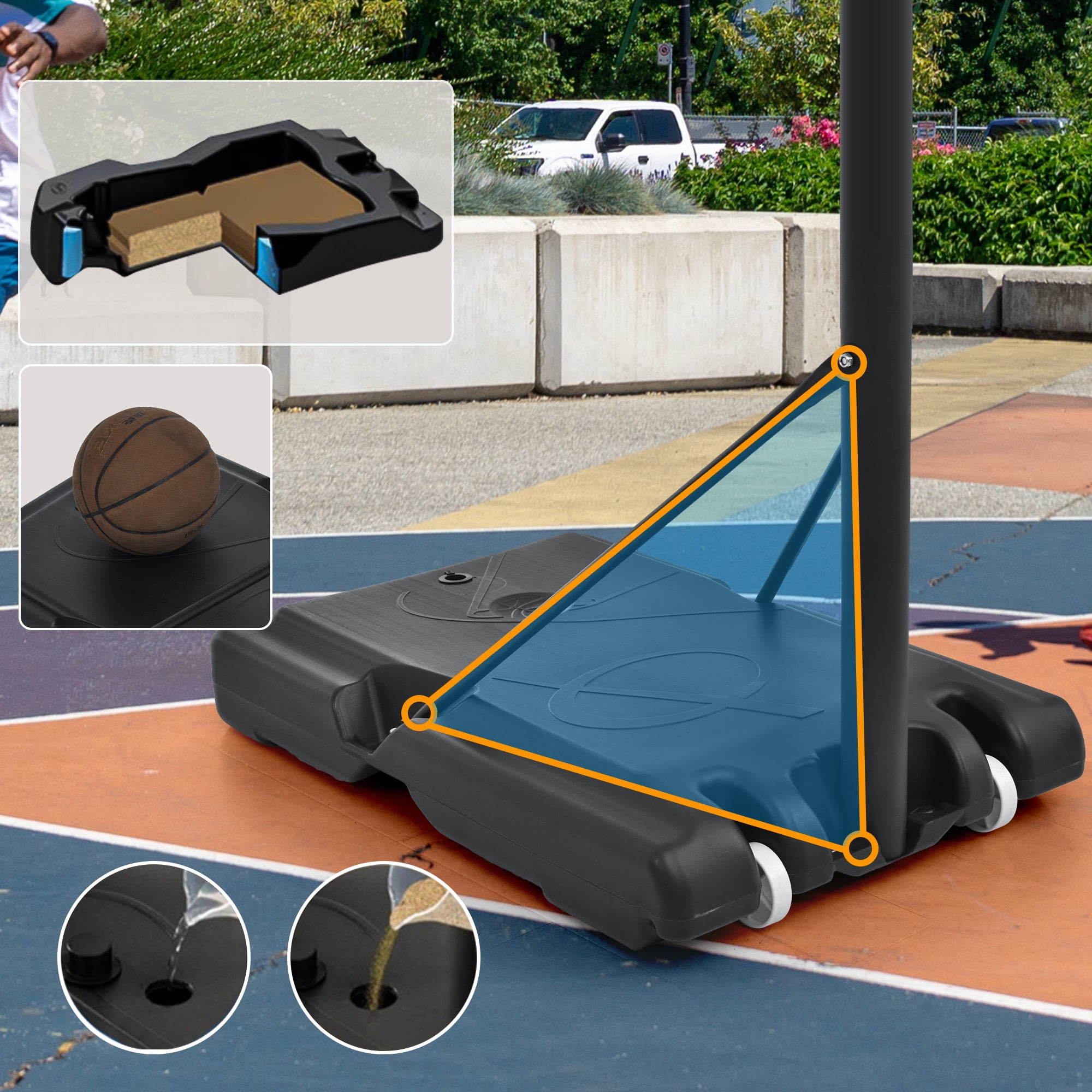 YYAo Portable Basketball Hoop Basketball System 4.76-10ft Height Adjustable for Youth Adults LED Basketball Hoop Lights, Colorful lights, Waterproof,Super Bright to Play at Night Outdoors YYAo Portable Basketball Hoop Basketball System 4.76-10ft Height Adjustable for Youth Adults LED Basketball Hoop Lights, Colorful lights, Waterproof,Super Bright to Play at Night Outdoors