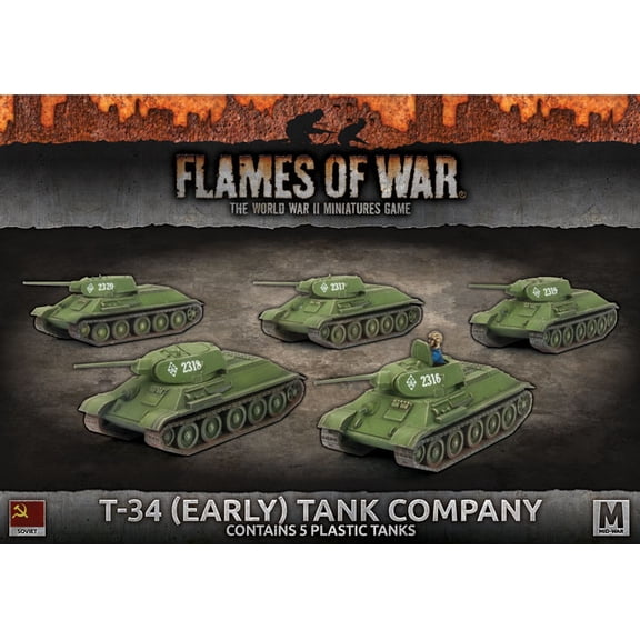 Battlefront Miniatures Flames of War Soviet T-34 (Early) Tank Company FOW SBX39