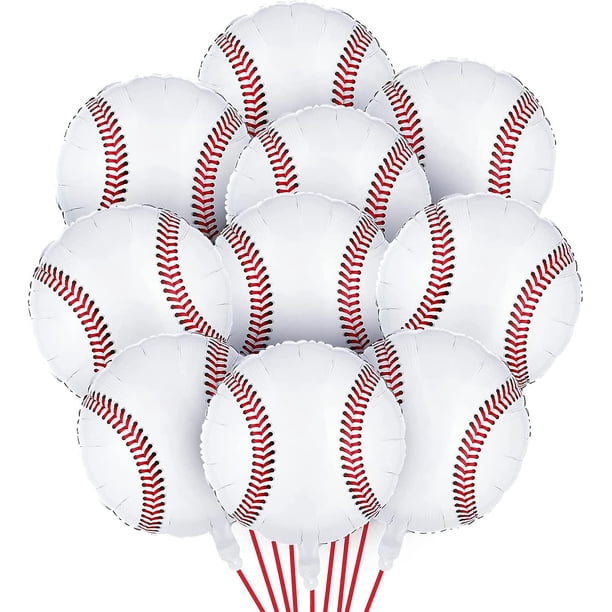 Otro jardín decorativo 10 PCS Globos de béisbol 45 cm Bolas de béisbol de aluminio para la fiesta de cumpleaños Baby Shower Fiesta de cumpleaños Tema deportivo Decoración de fiesta Suppl