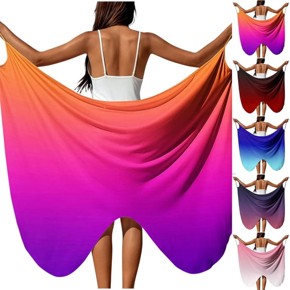 Yourumao Spaghetti Strap Dress for Women Gradient Wrap Dresses Butterfly Beach Cover Up Lightweight Bathing Suits Cover Ups Evening Beach Cover Up