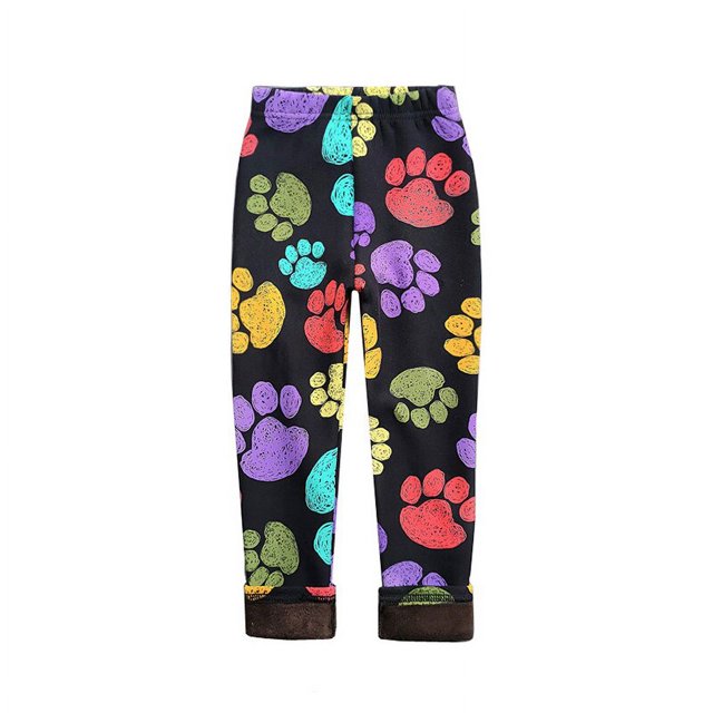 Mallas cálidas de lana para niñas, pantalones florales Vintage, ropa de otoño e invierno, 2-11 años