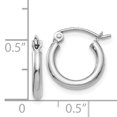 thumbnail image 2 of Beautiful 14K White Gold Polished 2mm Lightweight Tube Hoop Earrings, 2 of 2
