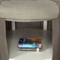 thumbnail image 4 of Furniture of America Amalie Transitional Fabric Round Storage Ottoman in Gray, 4 of 6