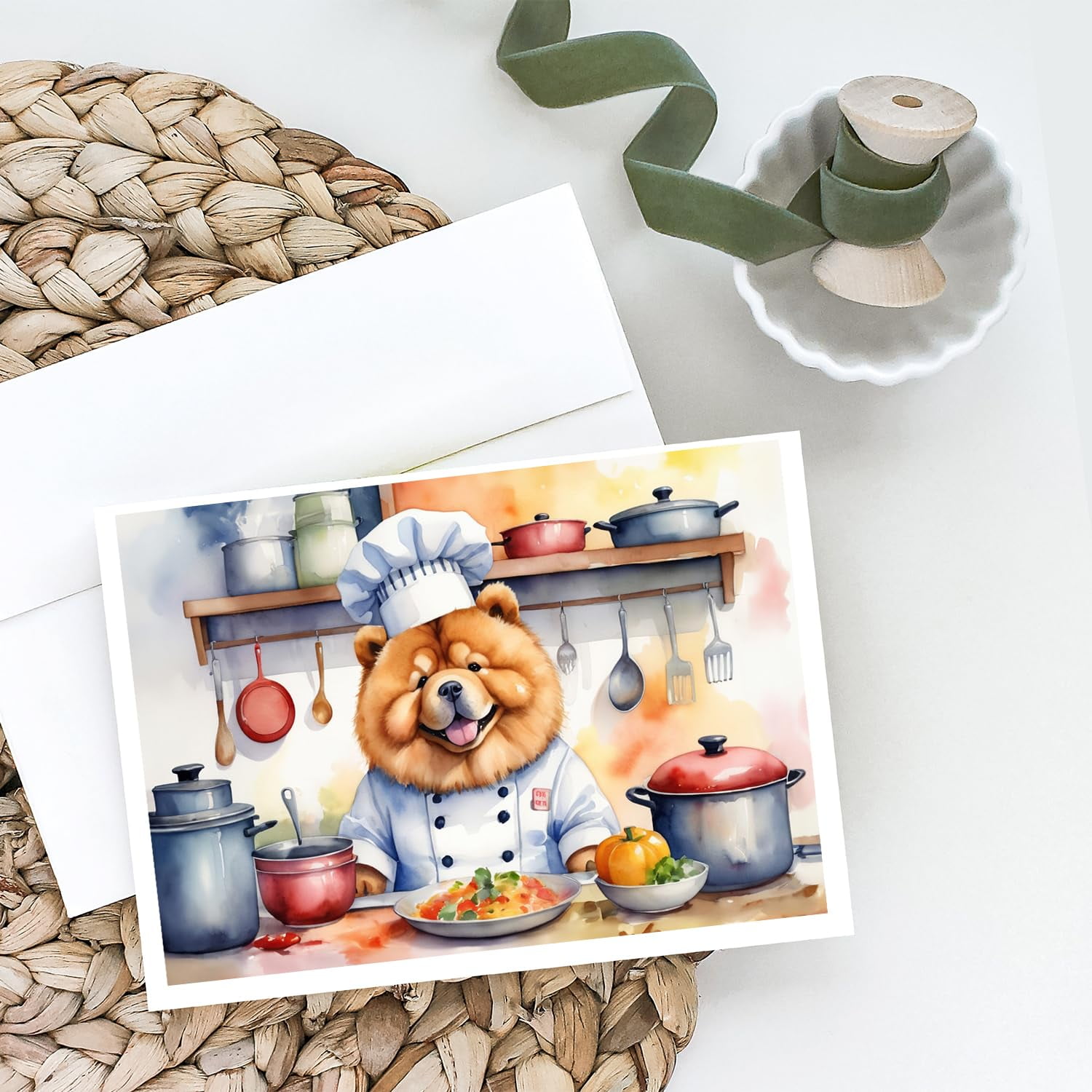 Chow Chow The Chef Greeting Cards Pack of 8 7 in x 5 in