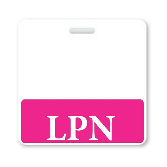 LPN Badge Buddy - Heavy Duty Horizontal Badge Buddies for Licensed Practical Nurses - Spill & Tear Proof Cards - 2 Sided USA Printed Quick Role Identifier ID Tag Backer by Specialist ID